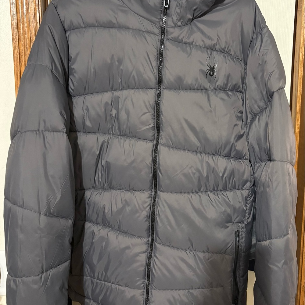 Spyder Men's Gray Quilted Packable Puffer Jacket